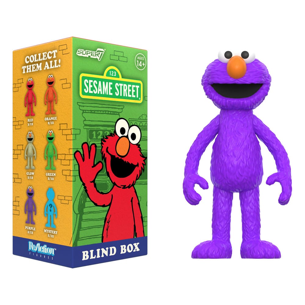 1, Rue Sésame présentoir boîte-mystère figurines ReAction Wave 04 Elmo 10 cm (12)