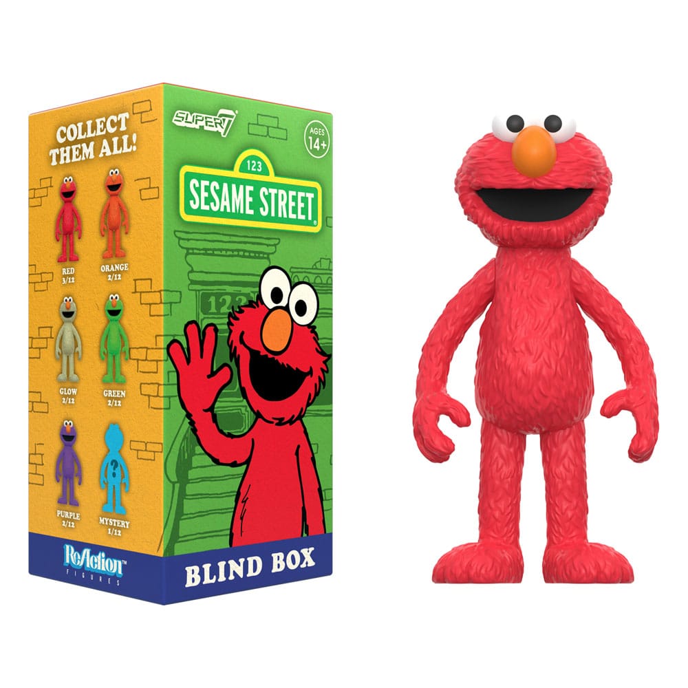 1, Rue Sésame présentoir boîte-mystère figurines ReAction Wave 04 Elmo 10 cm (12)