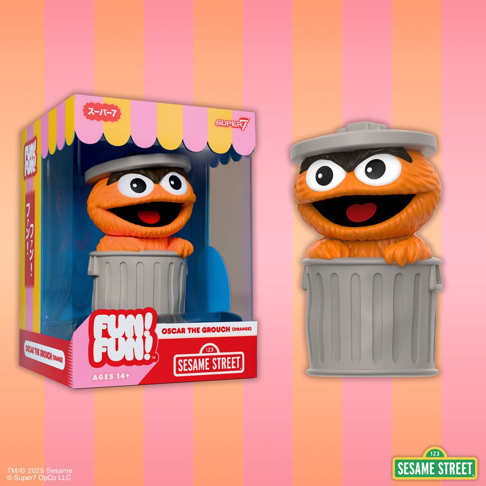 1, Rue Sésame figurine Soft Vinyl FUN! FUN! Oscar the Grouch (Orange) 13 cm