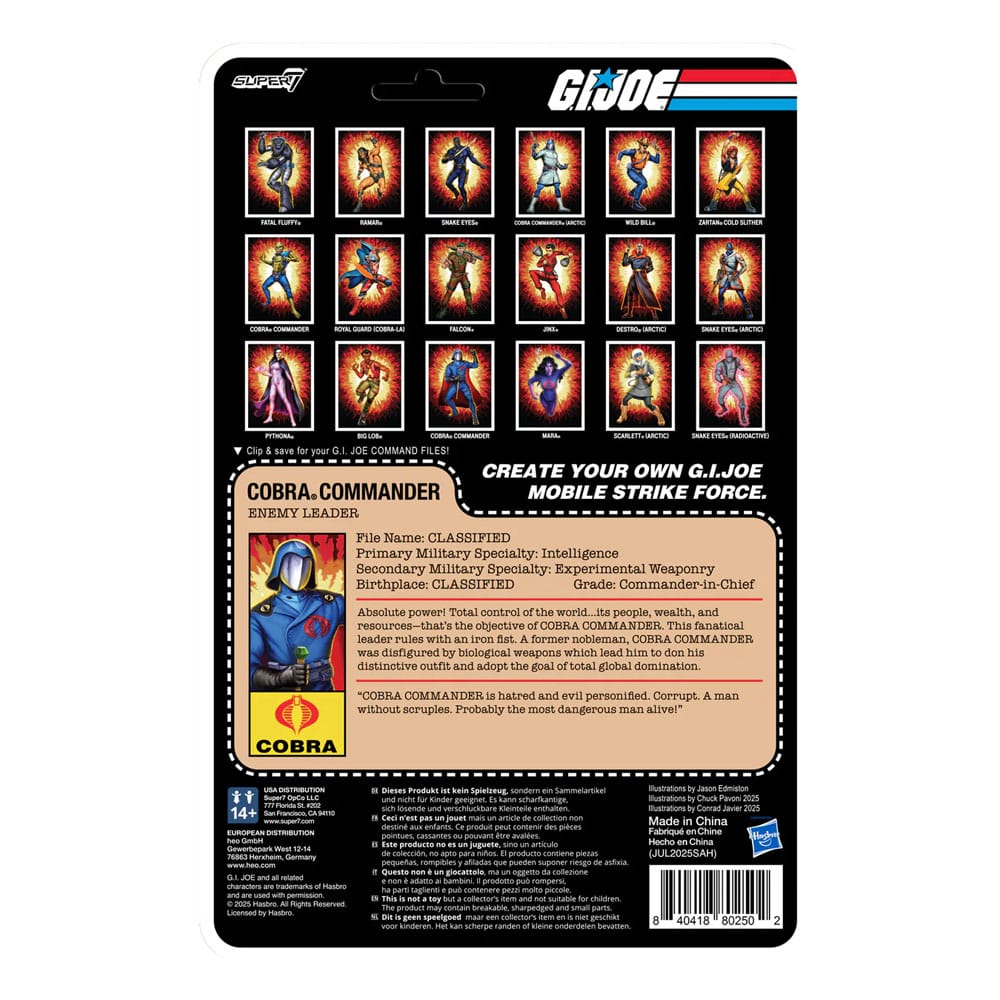 GI Joe Wave 6 figurine ReAction+ Cobra Commander (Movie, Black Cape) 10 cm