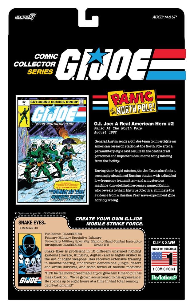 G.I. Joe ReAction+ figurine Snake Eyes (Skybound Comic Box Series, Issue #2)