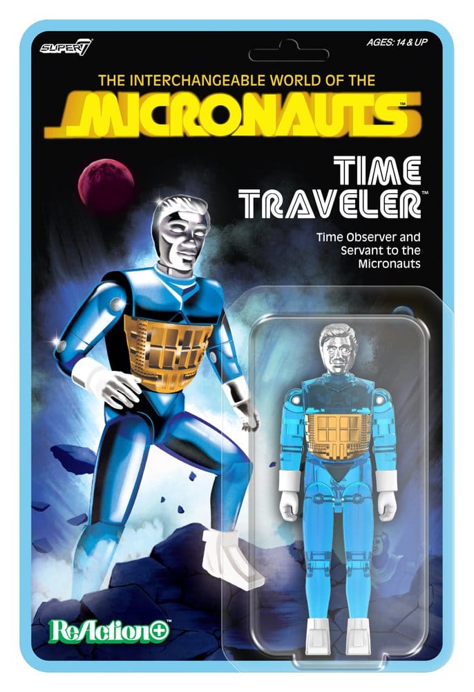 Micronauts figurine ReAction+ Wave 03 Time Traveler (Translucent Blue) 10 cm