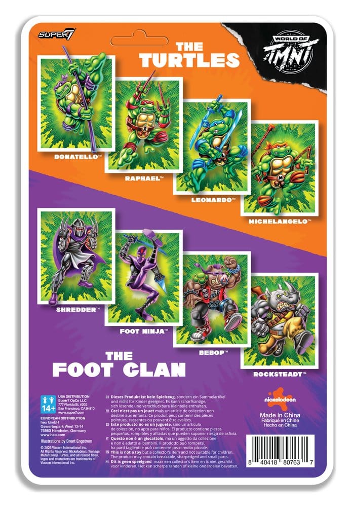 Teenage Mutant Ninja Turtles ReAction+ figurine Wave 02 Rocksteady