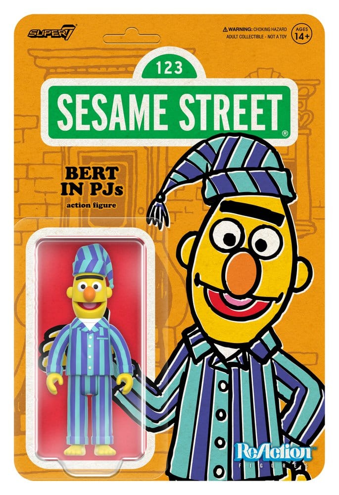 1, Rue Sésame figurine ReAction Wave 06 Bert (PJ) 10 cm