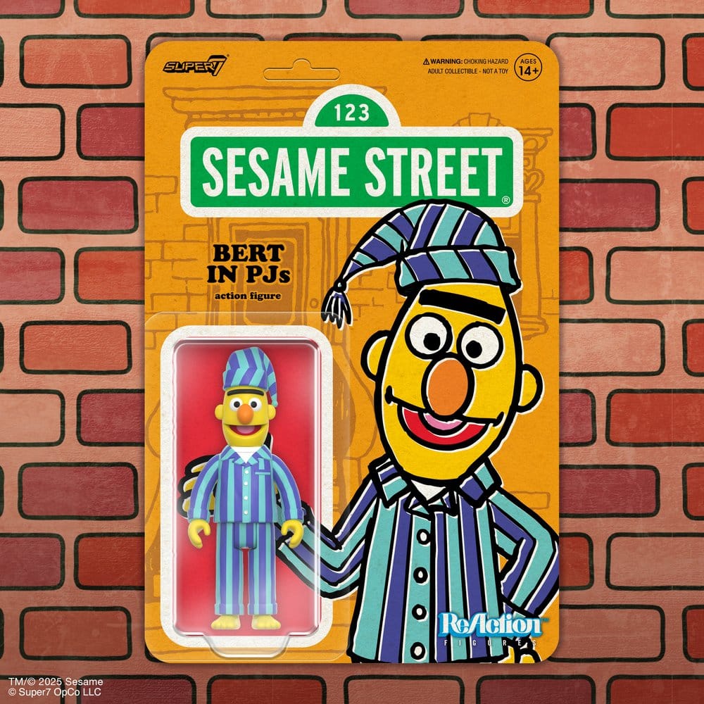 1, Rue Sésame figurine ReAction Wave 06 Bert (PJ) 10 cm