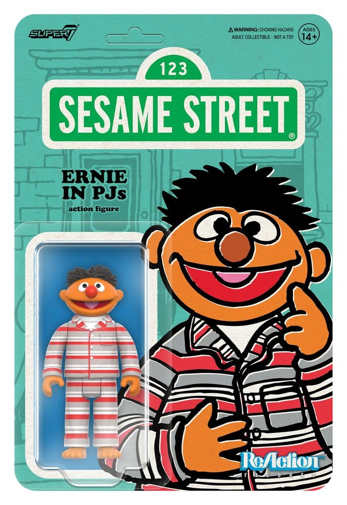 1, Rue Sésame figurine ReAction Wave 06 Ernie (PJs) 10 cm