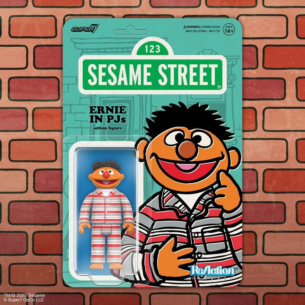 1, Rue Sésame figurine ReAction Wave 06 Ernie (PJs) 10 cm
