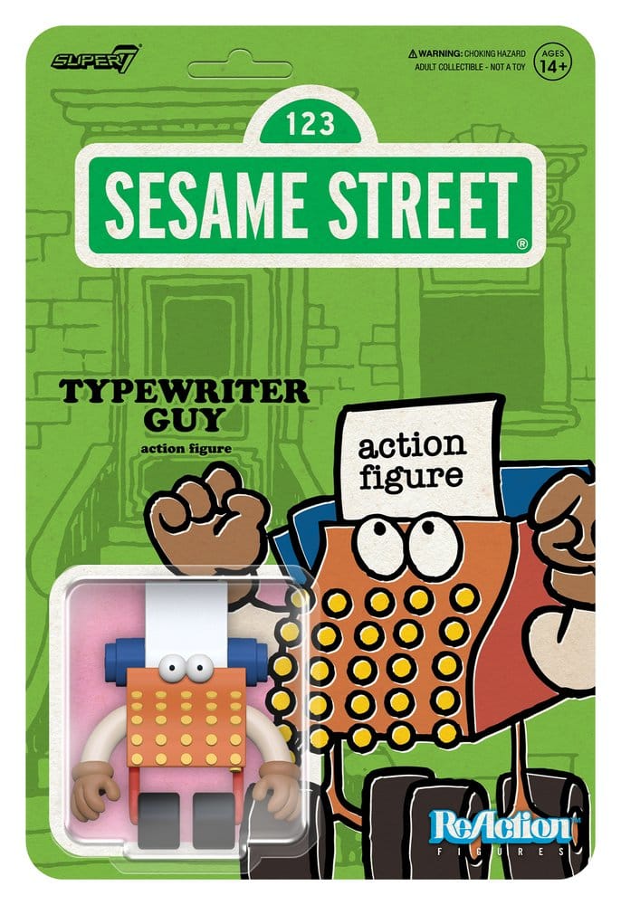 1, Rue Sésame figurine ReAction Wave 06 Typewriter Guy 10 cm