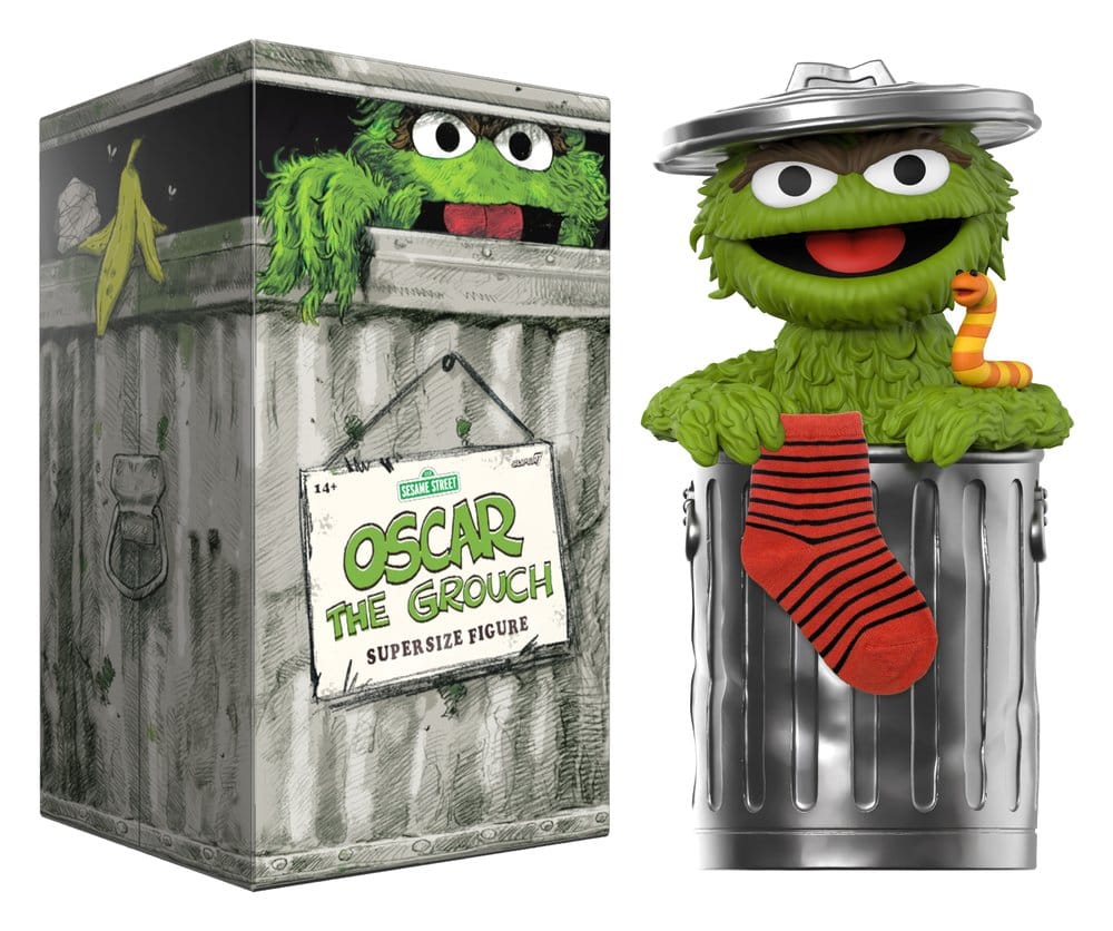 Sesame Street SuperSize Figurine en vinyle Oscar The Grouch