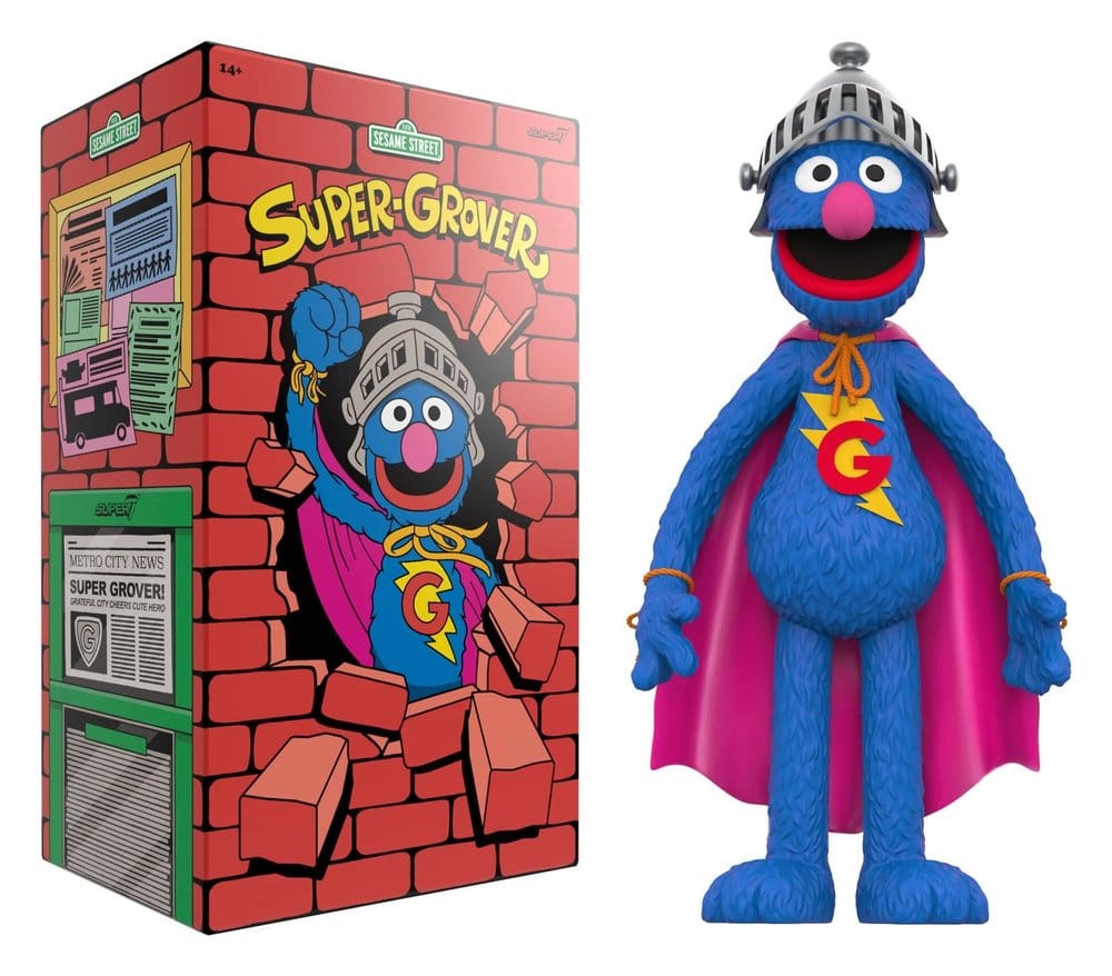 1, Rue Sésame figurine Supersize Vinyl - Super Grover 36 cm