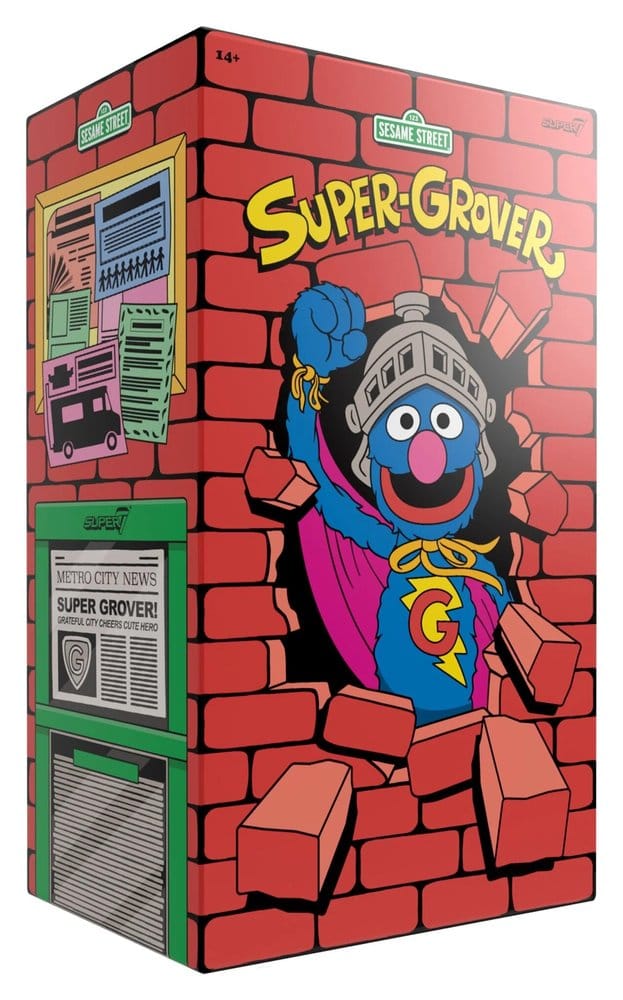 1, Rue Sésame figurine Supersize Vinyl - Super Grover 36 cm