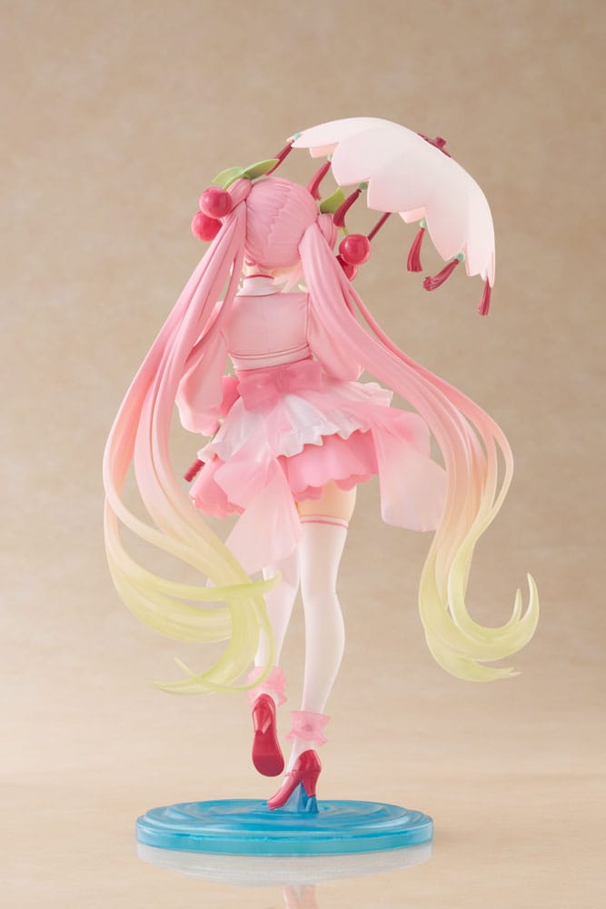 Hatsune Miku AMP statuette PVC Newley Written Sakura Miku Sakura Dress Ver. 21 cm