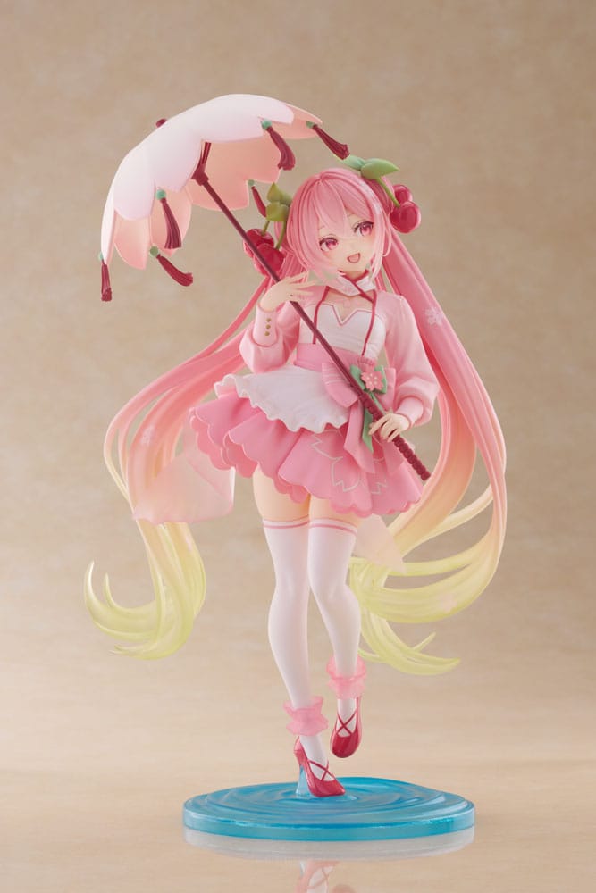 Hatsune Miku AMP statuette PVC Newley Written Sakura Miku Sakura Dress Ver. 21 cm