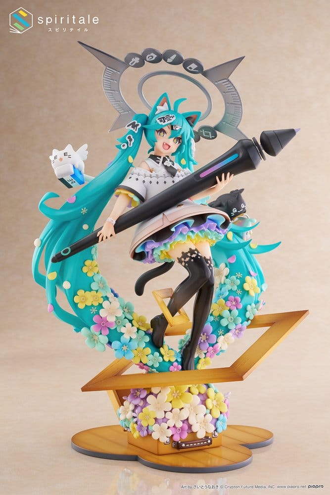 Hatsune Miku x Naoki Saito statuette PVC 1/7 My Figure Making! The Painter Ver. 34 cm