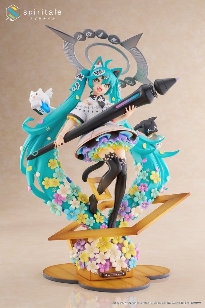 Hatsune Miku x Naoki Saito statuette PVC 1/7 My Figure Making! The Painter Ver. 34 cm