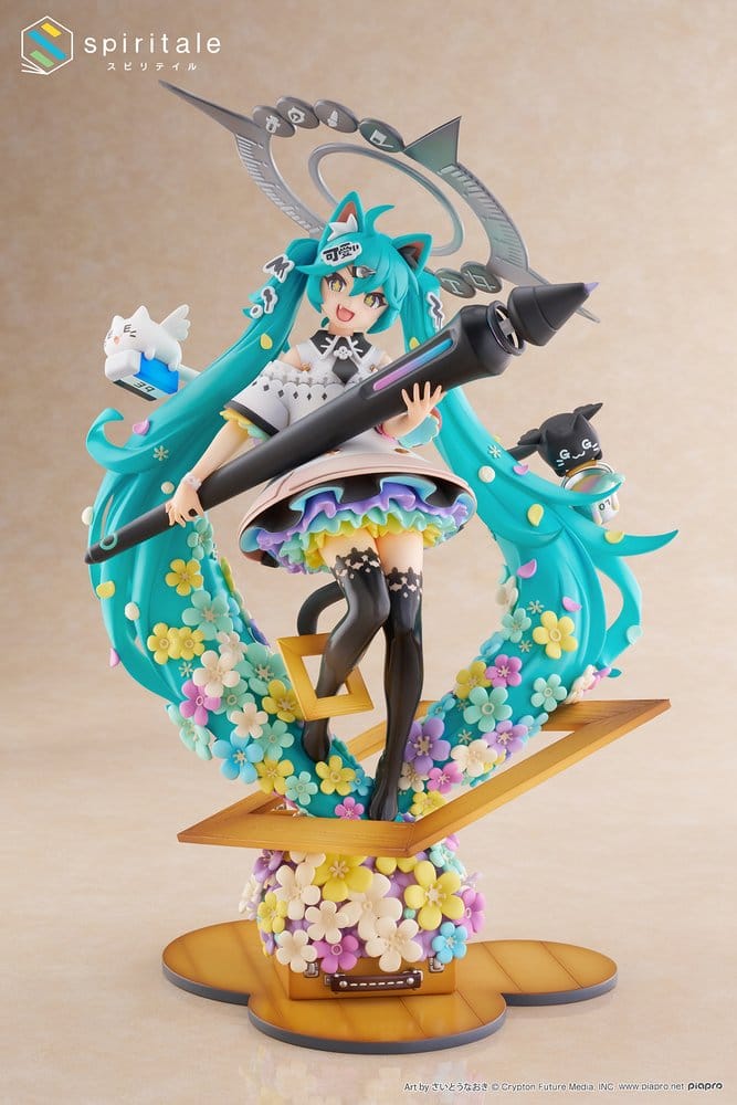 Hatsune Miku x Naoki Saito statuette PVC 1/7 My Figure Making! The Painter Ver. 34 cm