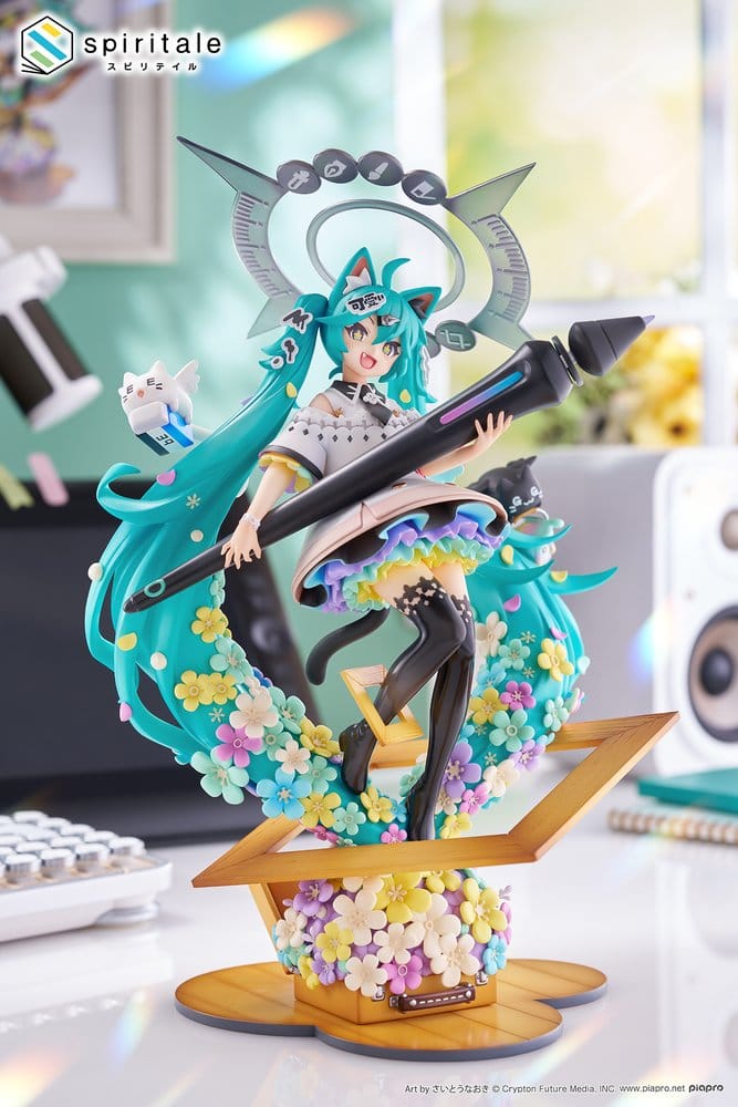Hatsune Miku x Naoki Saito statuette PVC 1/7 My Figure Making! The Painter Ver. 34 cm