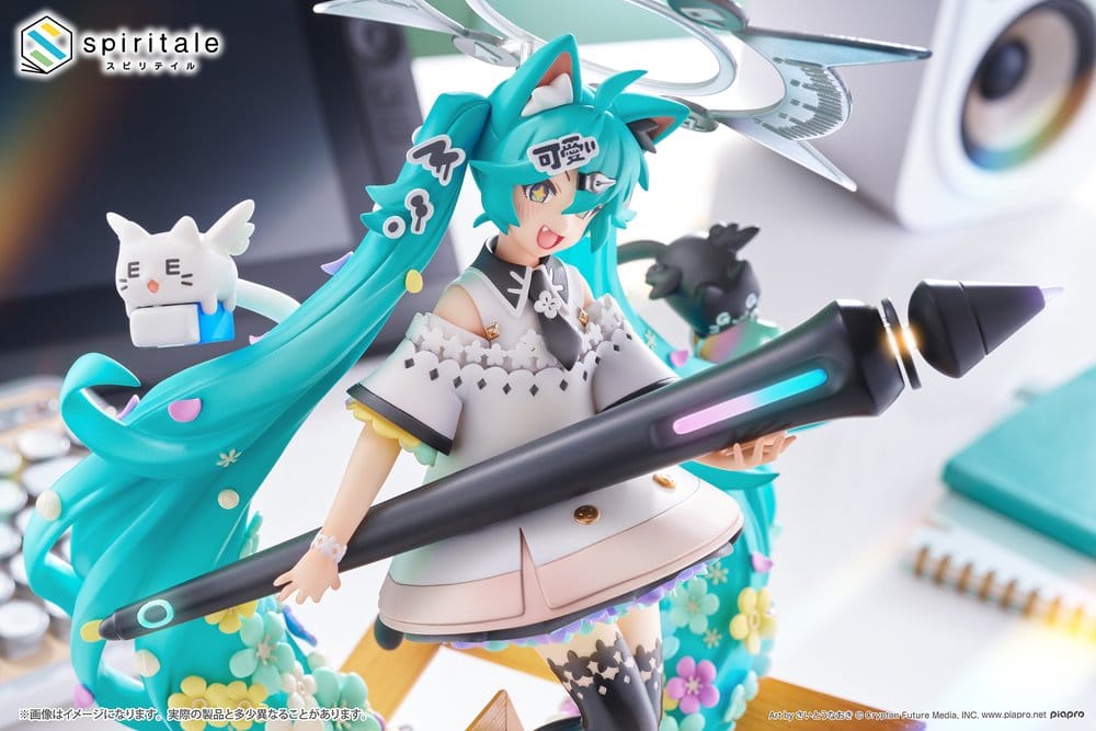Hatsune Miku x Naoki Saito statuette PVC 1/7 My Figure Making! The Painter Ver. 34 cm