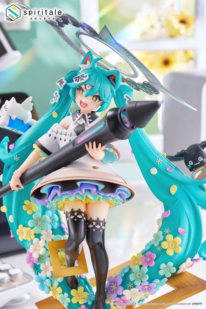 Hatsune Miku x Naoki Saito statuette PVC 1/7 My Figure Making! The Painter Ver. 34 cm