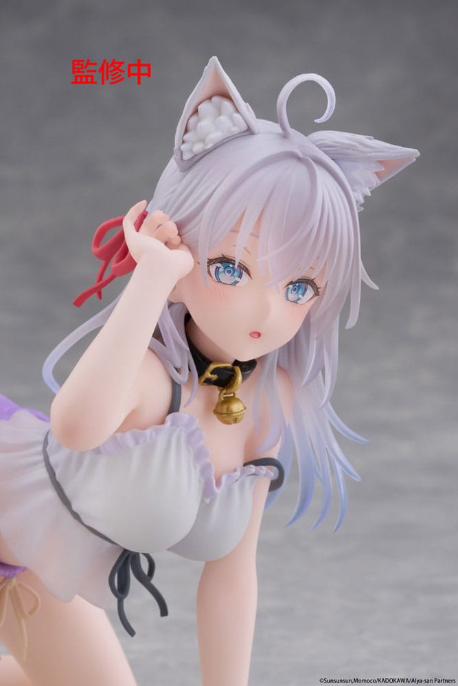 Alya Sometimes Hides Her Feelings in Russian statuette PVC Desktop Cute Figure Alya Cat Ear Roomwear Ver. 13 cm