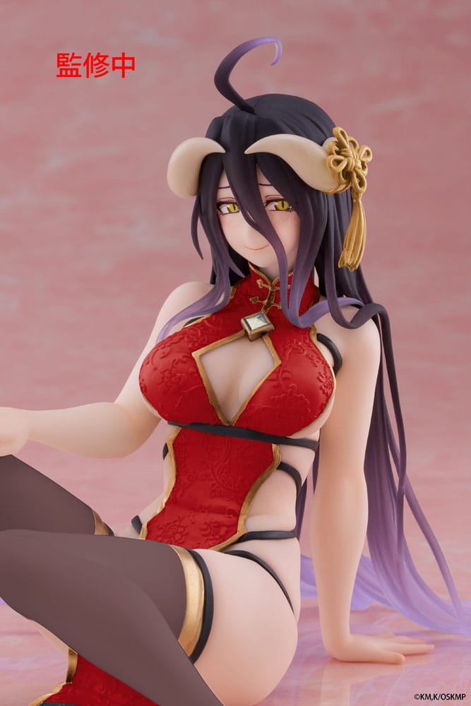 Overlord statuette PVC Desktop Cute Figure Albedo Chinese Dress Ver. Renewal 13 cm