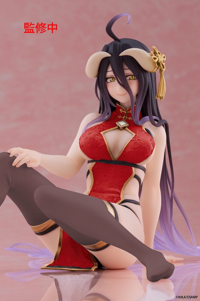 Overlord statuette PVC Desktop Cute Figure Albedo Chinese Dress Ver. Renewal 13 cm