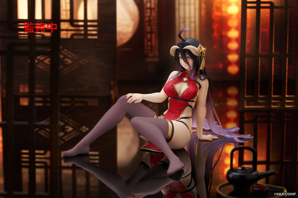 Overlord statuette PVC Desktop Cute Figure Albedo Chinese Dress Ver. Renewal 13 cm
