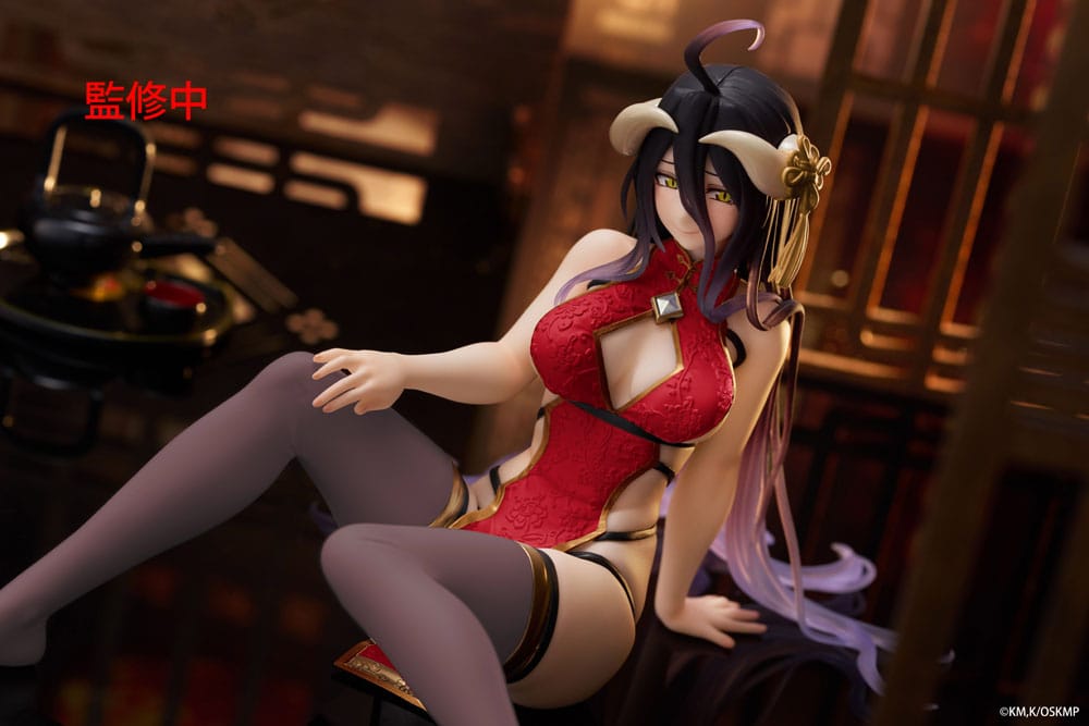 Overlord statuette PVC Desktop Cute Figure Albedo Chinese Dress Ver. Renewal 13 cm