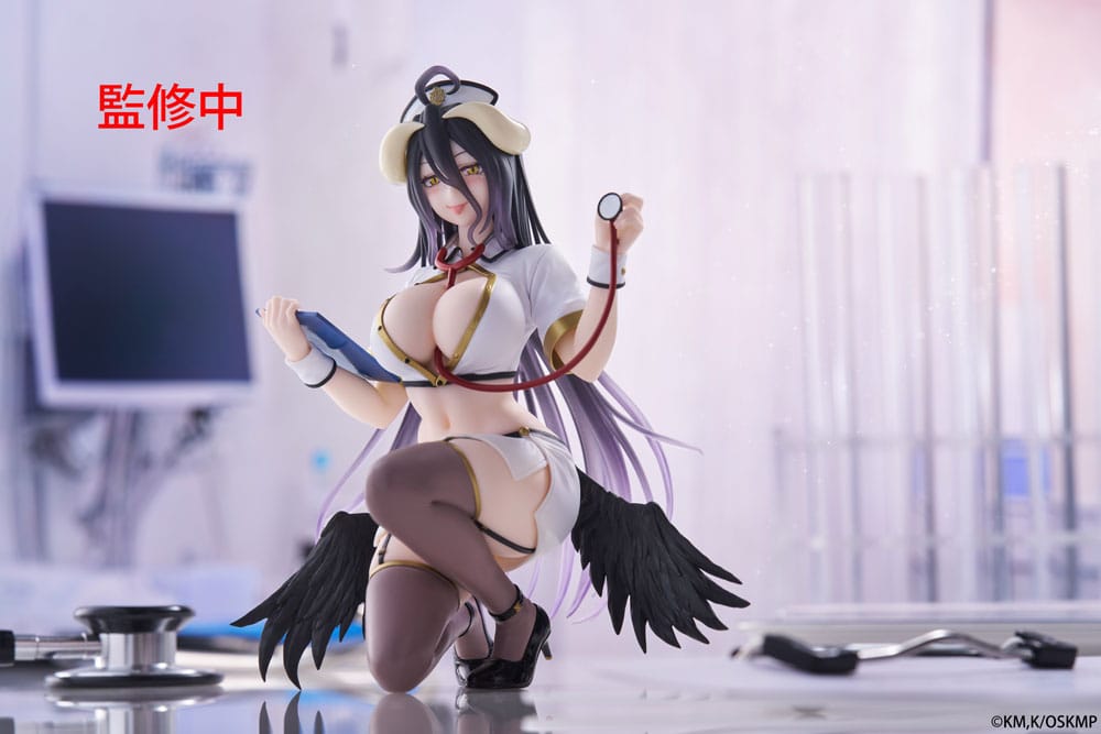 Overlord statuette PVC Desktop Cute Figure Albedo Nurse Ver. Renewal 13 cm