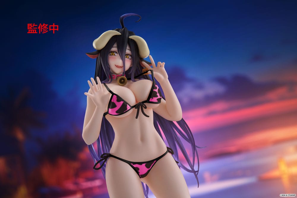Overlord statuette PVC Desktop Cute Figure Albedo Cow-Print Swimsuit Ver. Renewal 13 cm