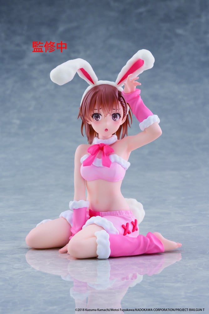 A Certain Scientific Railgun figurine PVC Moflock Mikoto Misaka (Fluffy Bunny Ver.) 13 cm
