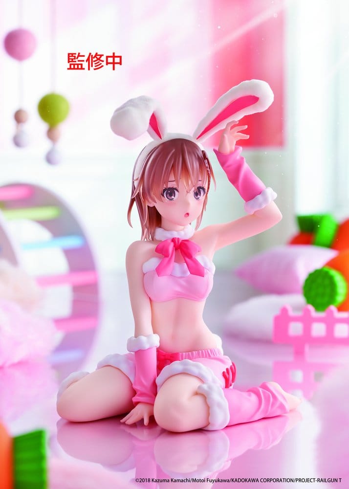 A Certain Scientific Railgun figurine PVC Moflock Mikoto Misaka (Fluffy Bunny Ver.) 13 cm