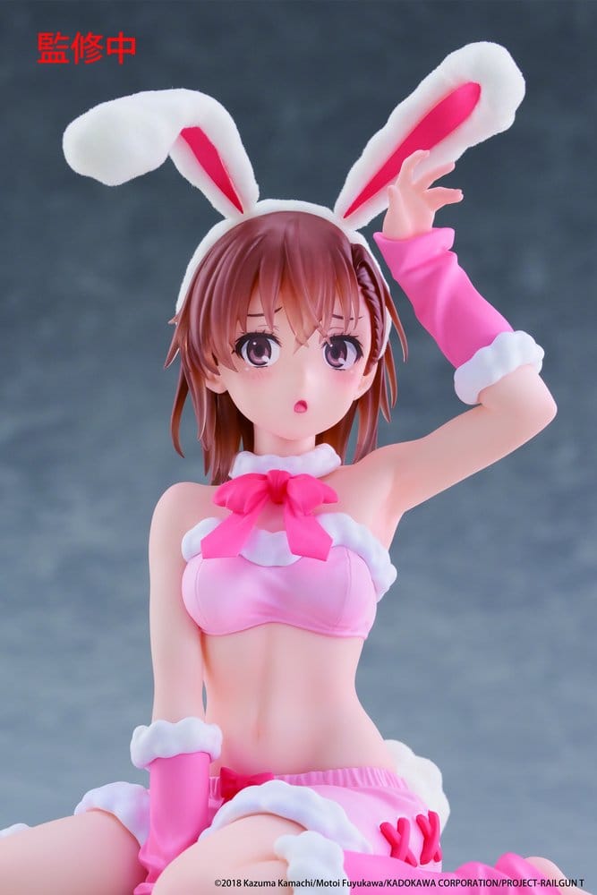 A Certain Scientific Railgun figurine PVC Moflock Mikoto Misaka (Fluffy Bunny Ver.) 13 cm