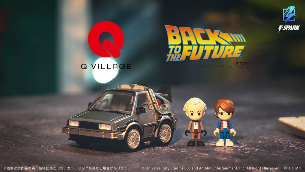 Retour vers le futur véhicule avec minifigurines Q-Village Time Machine 9 cm