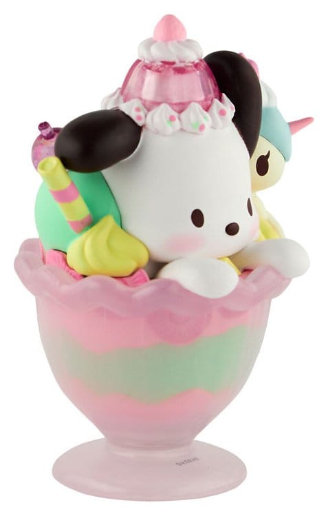 Hello Kitty & Friends Window Box figurine Fast Food Pochacco Pink Unicorn Sundae 9 cm