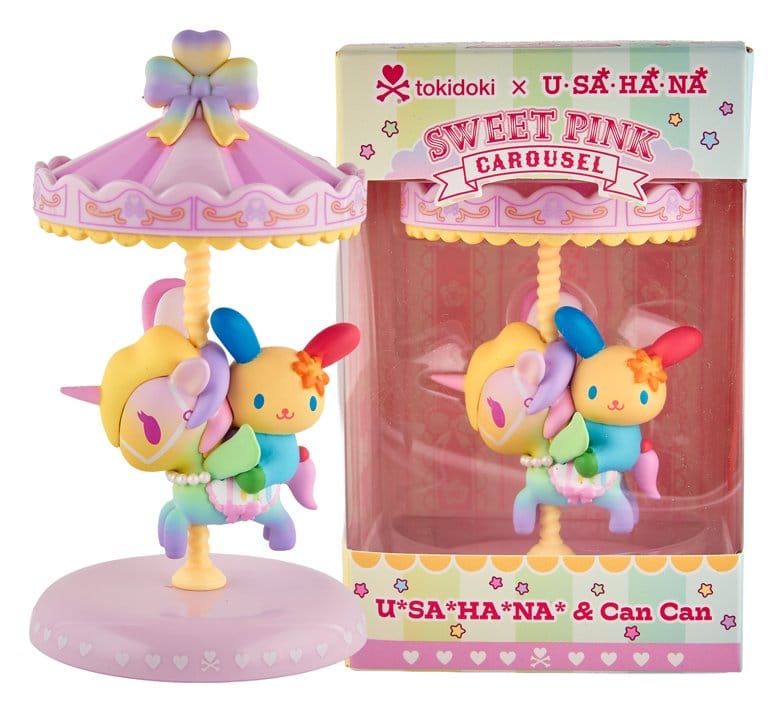 tokidoki x HKF figurine Window Box U*SA*HA*NA & Can Can Sweet Pink Carousel Special Edition 8 cm
