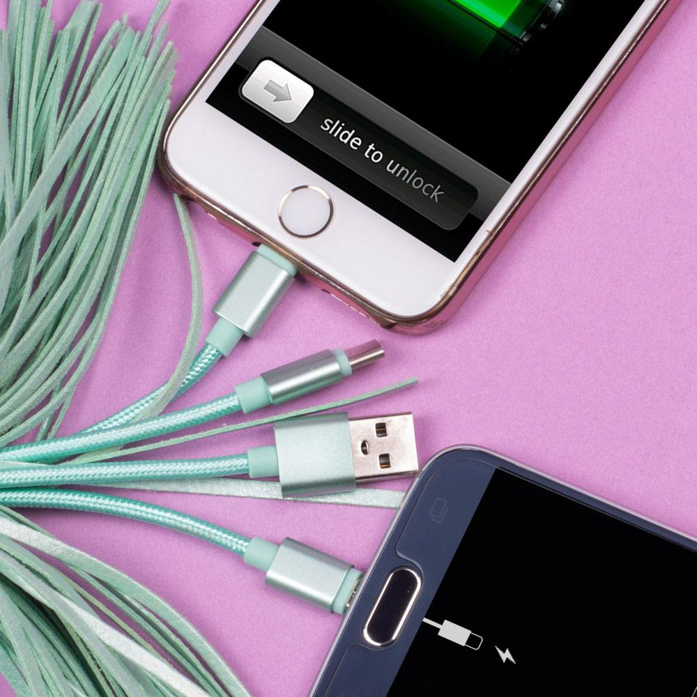 Pusheen Câble de chargement USB 3in1 avec porte-clés Tassel