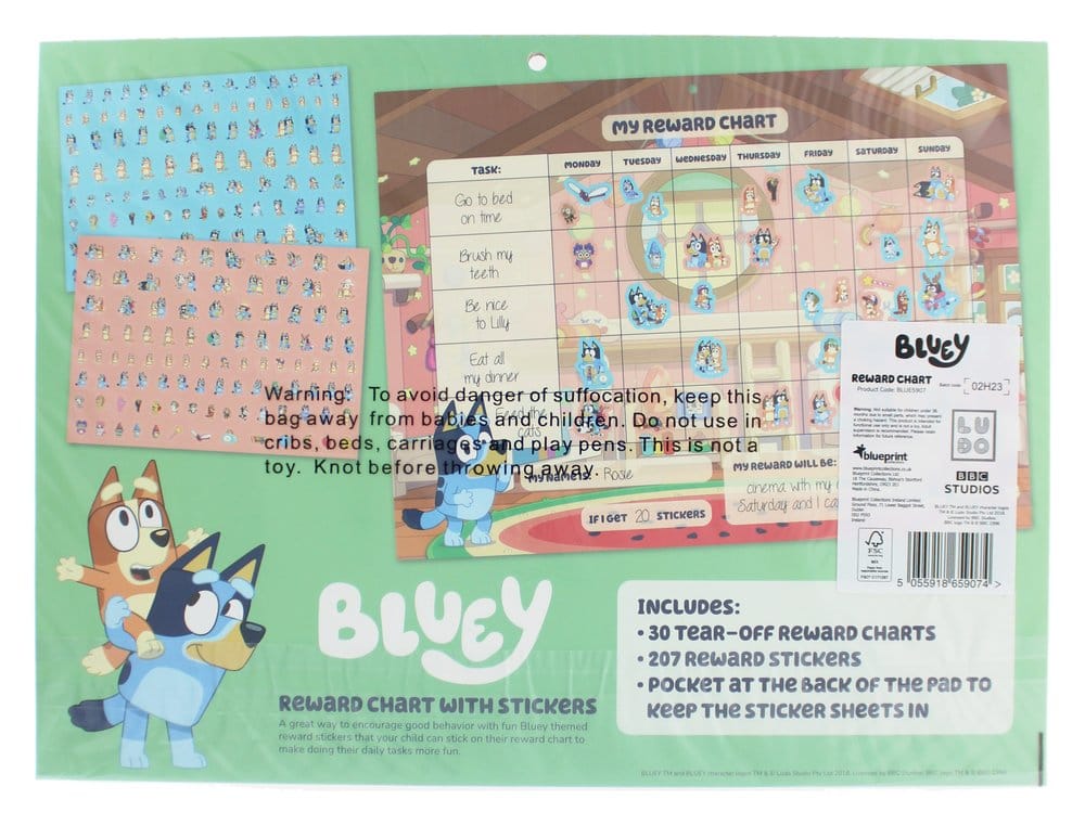 Bluey Set de Tableau de récompenses