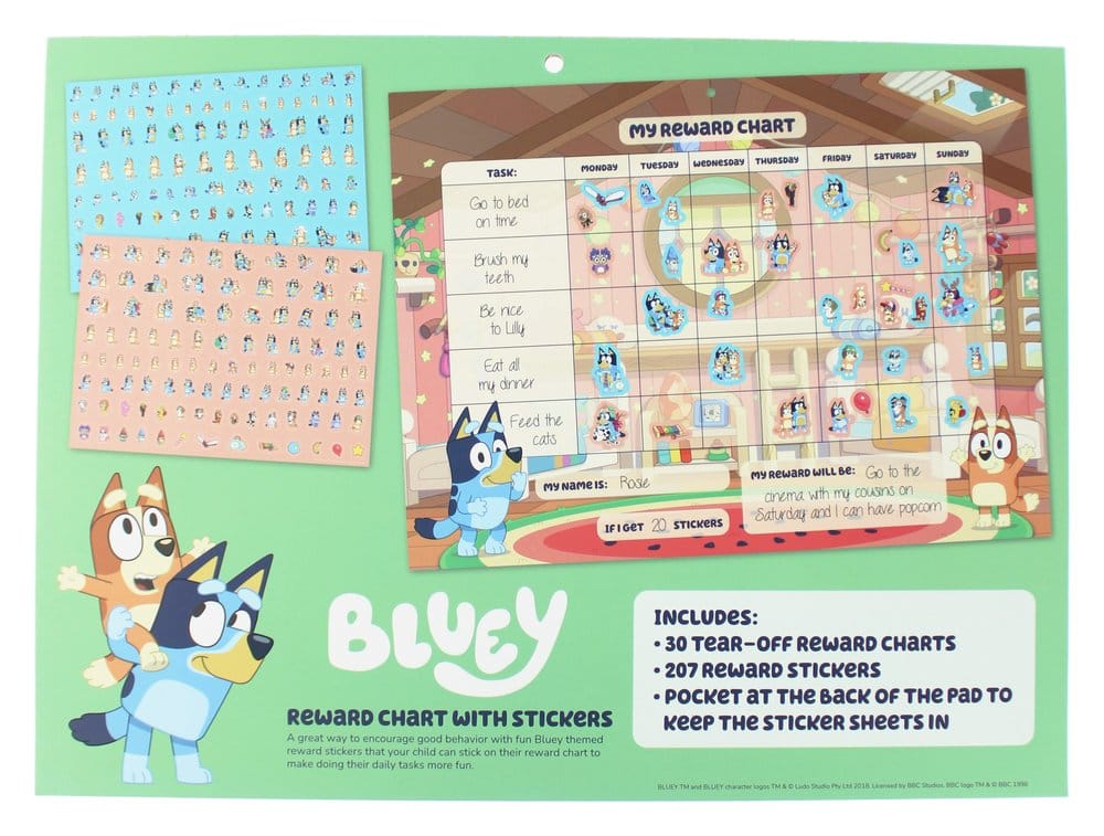 Bluey Set de Tableau de récompenses