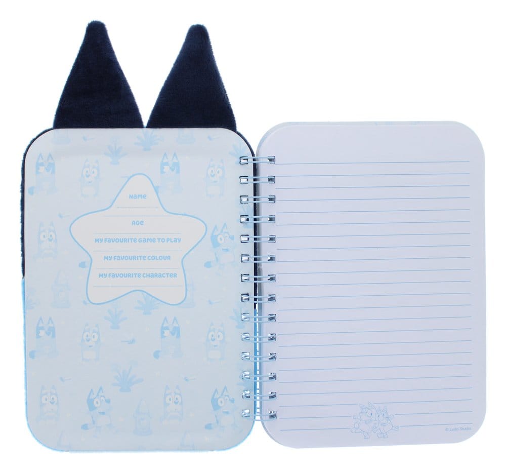 Bluey carnet de notes en peluche Bleu