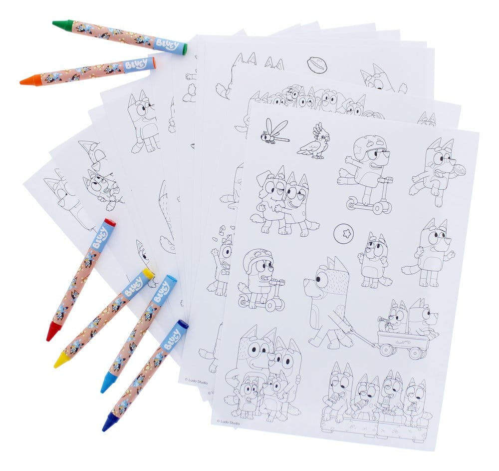 Bluey Set de coloriage d'autocollants