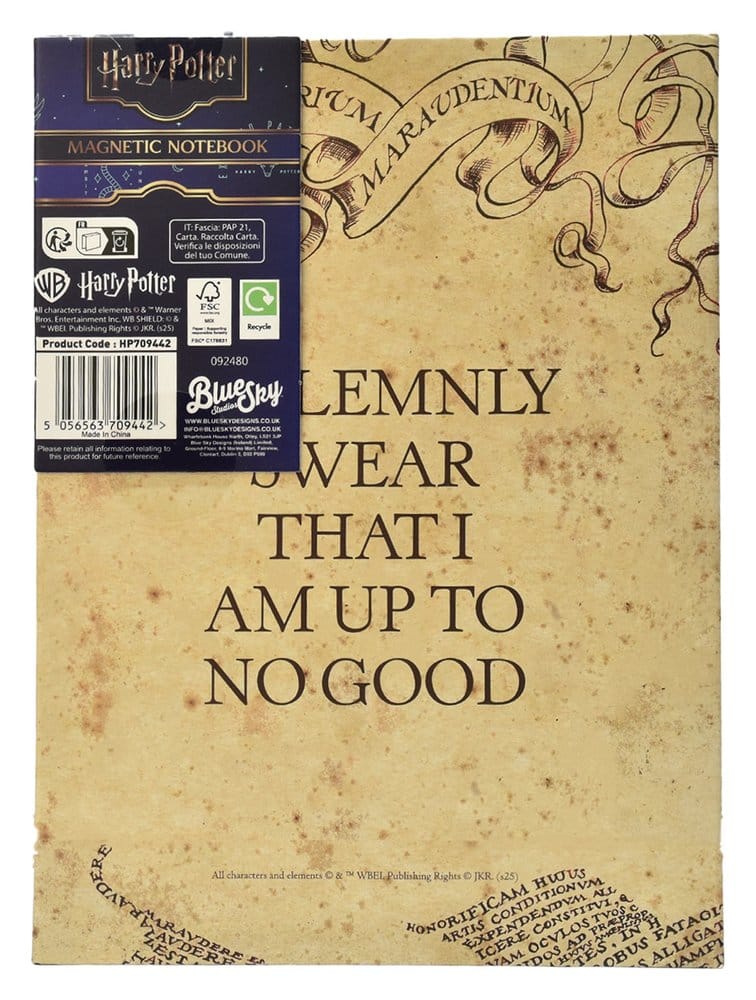 Harry Potter carnet de notes A5 Carte du Maraudeur