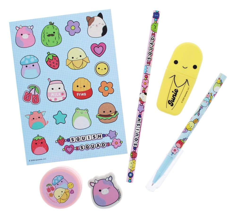 Squishmallows set papeterie Squish Squad 7 pièces
