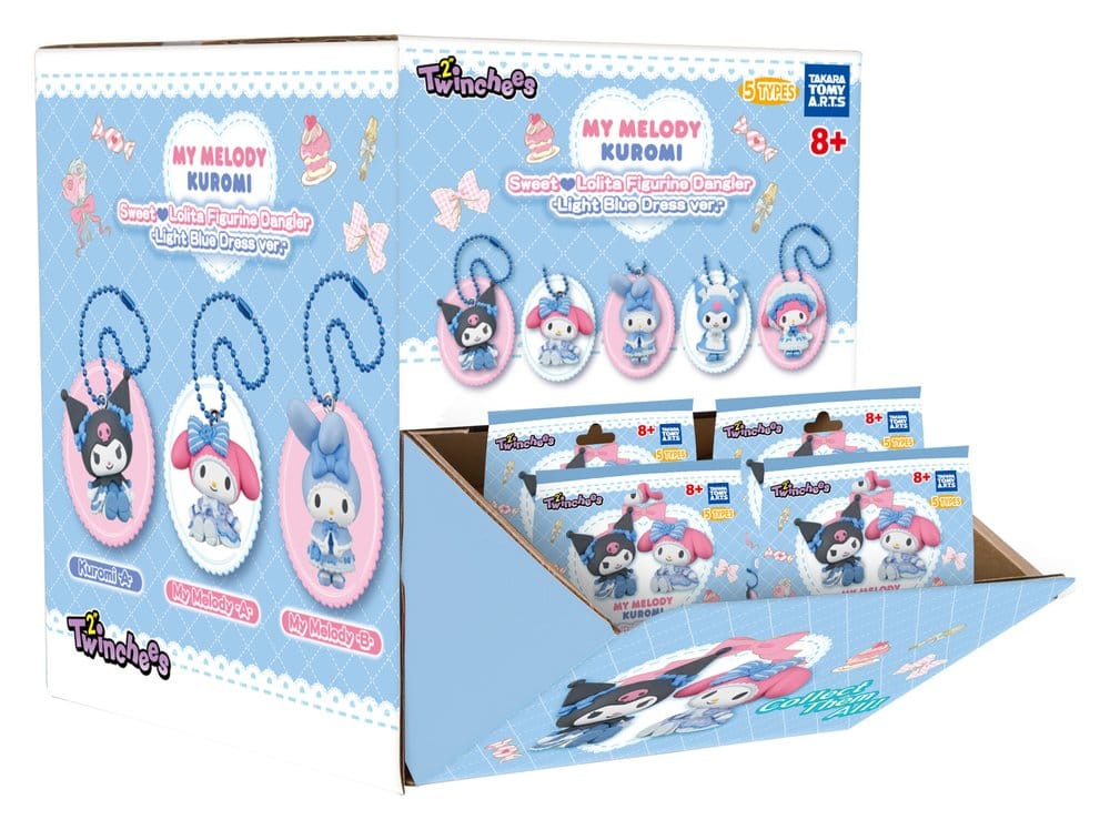 Sanrio Blind Pack assortiment figurines Twinchees My Melody x Kuromi Sweet Lolita 5 cm (24)