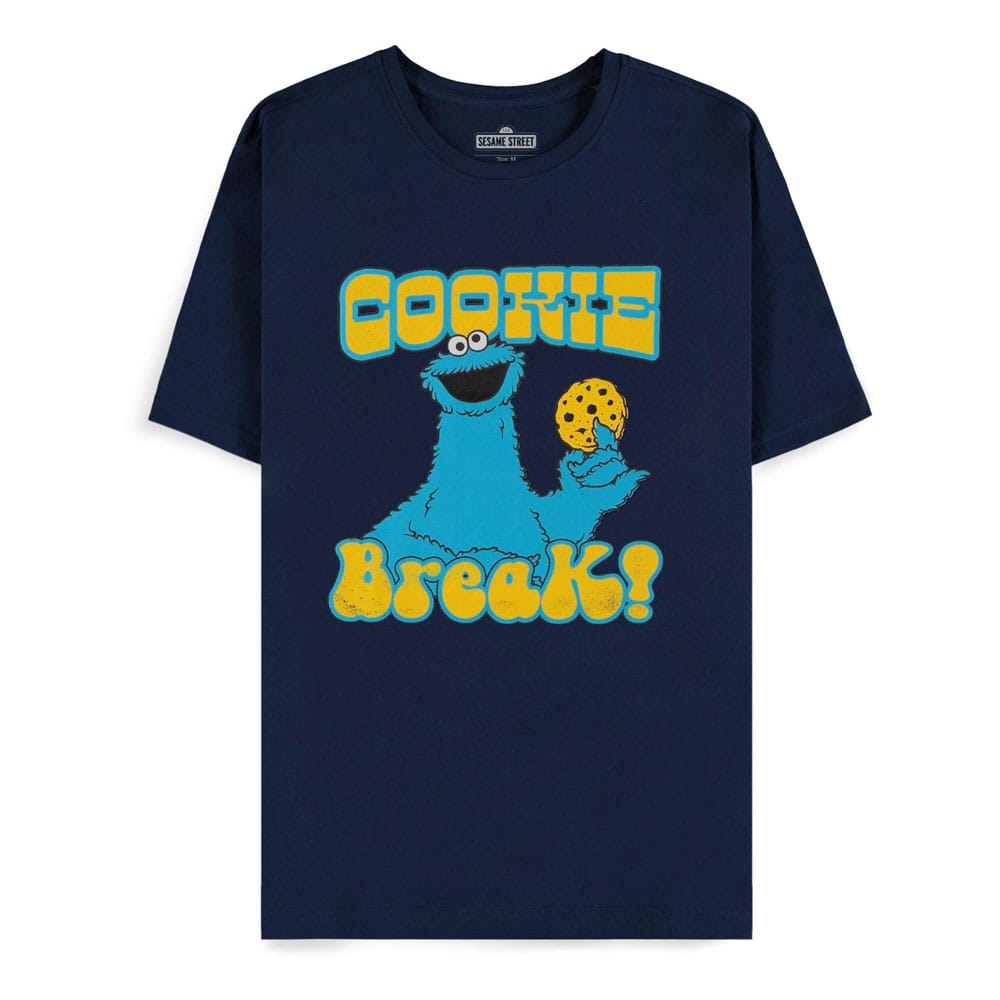 1, Rue Sésame T-Shirt Cookie Monster Navy Cookie Break (M)