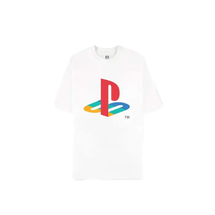PlayStation T-Shirt Logo White Loose Fit (L)