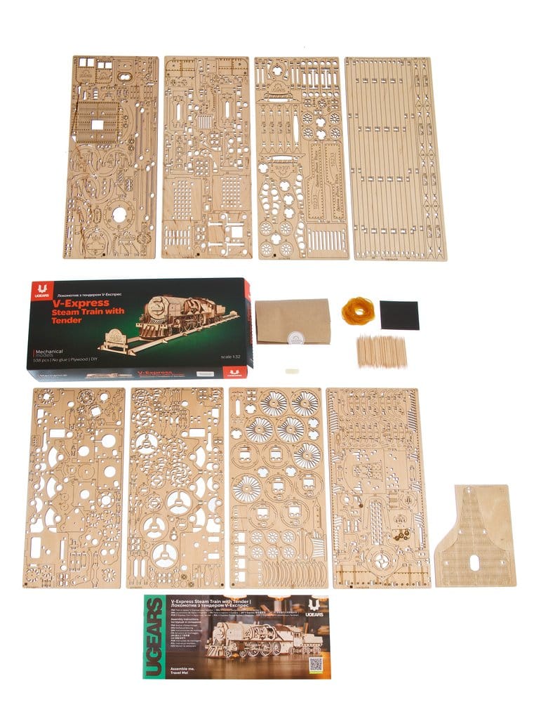 Ugears maquette en bois Train à vapeur V-Express avec tender