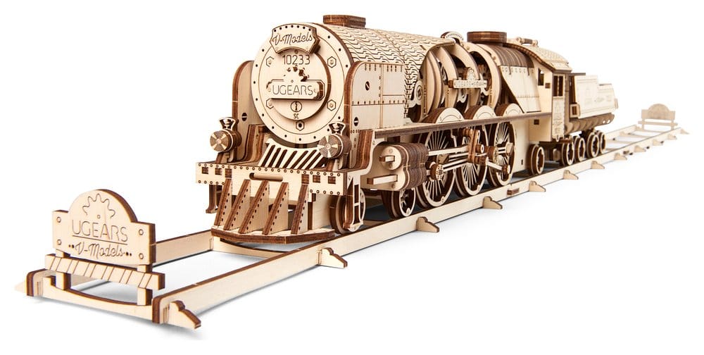 Ugears maquette en bois Train à vapeur V-Express avec tender