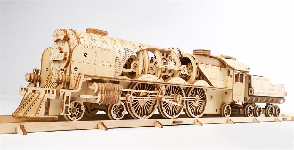 Ugears maquette en bois Train à vapeur V-Express avec tender