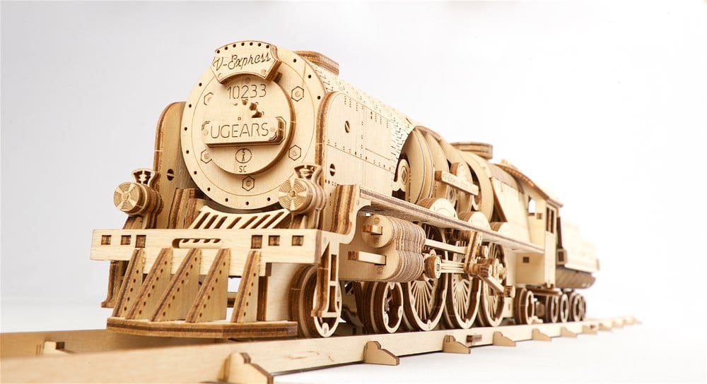Ugears maquette en bois Train à vapeur V-Express avec tender